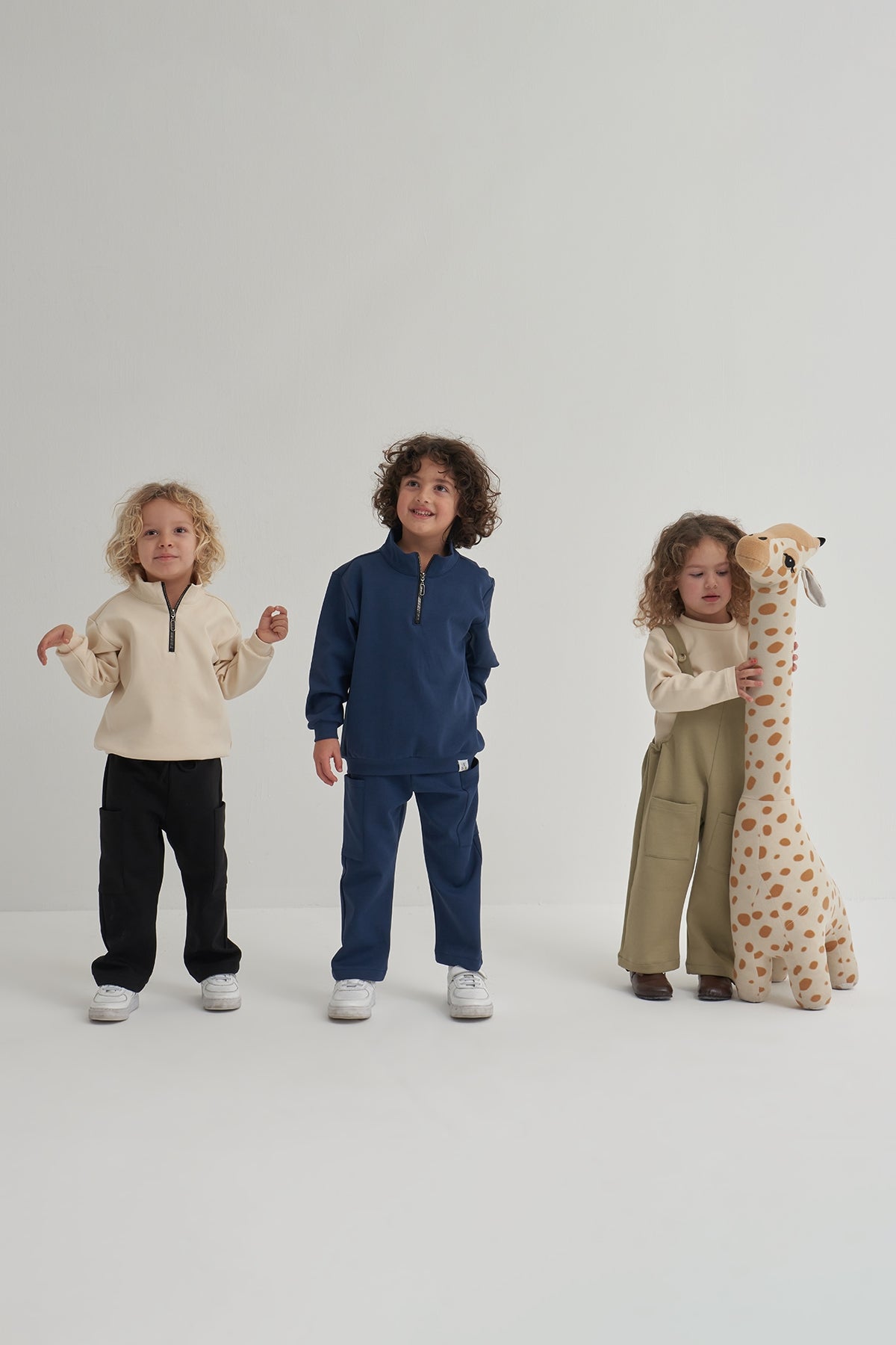 Unisex Çocuk İnterlok Yarım Fermuarlı Sweat Lacivert