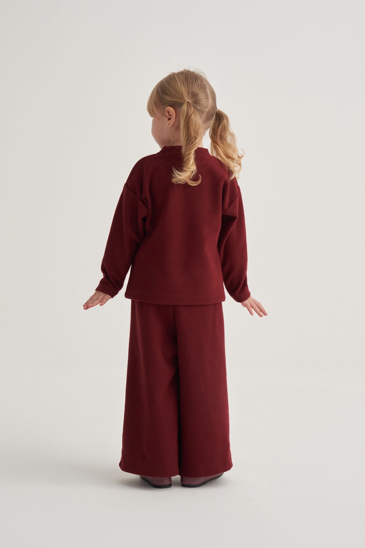 Kız Çocuk Ottoman Kumaş Takım Bordo