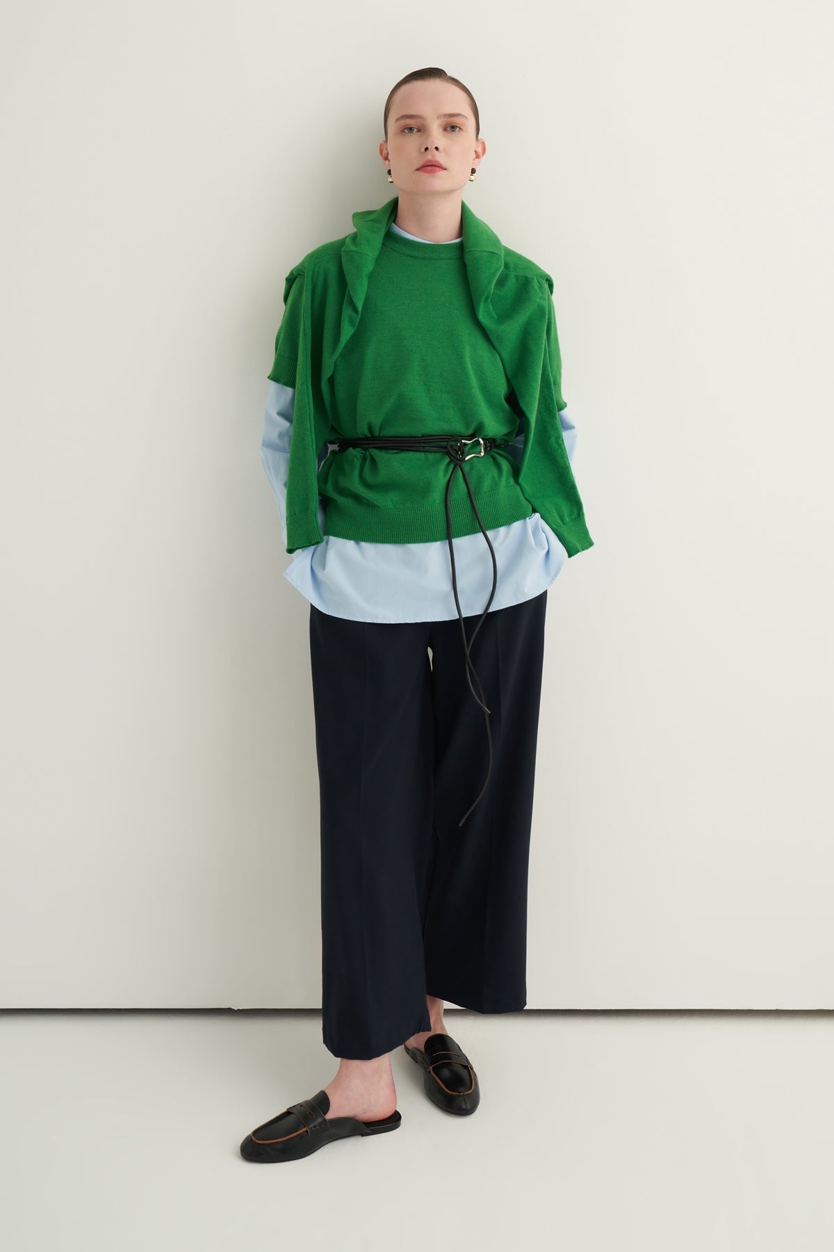 Kadın Viskon Triko Tişörtlü Hırka Takım Çimen Yeşili