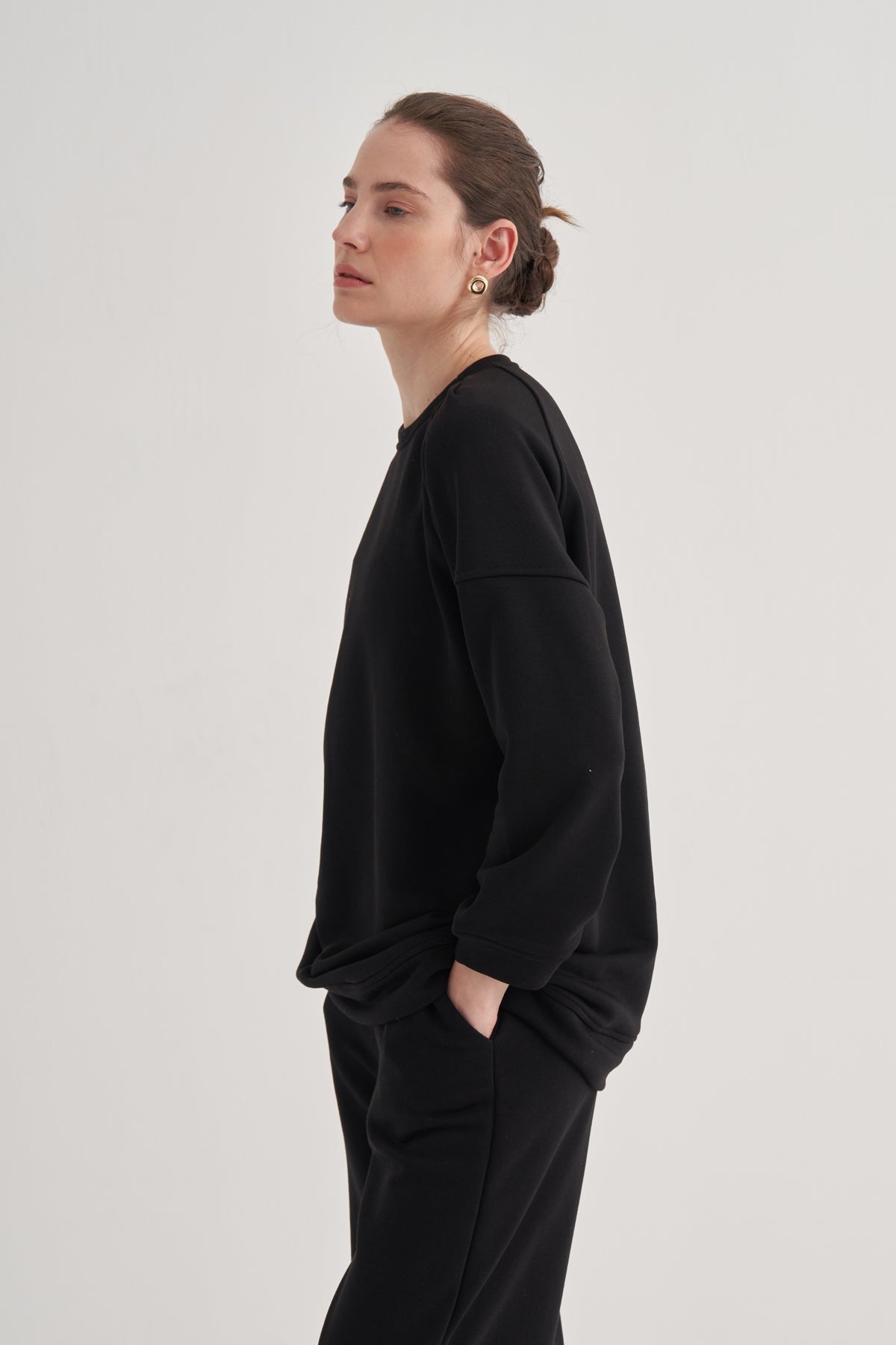 Kadın Oversize Sweat Siyah
