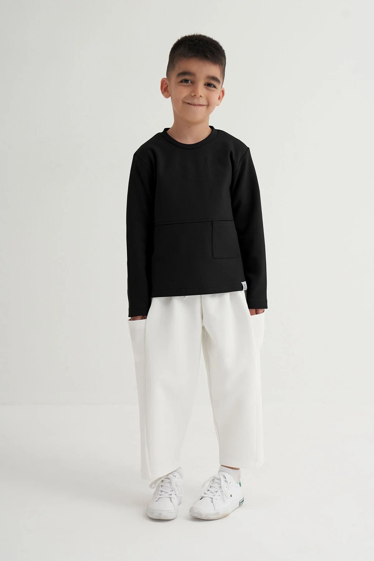 Unisex Çocuk İnterlok Sweat Siyah