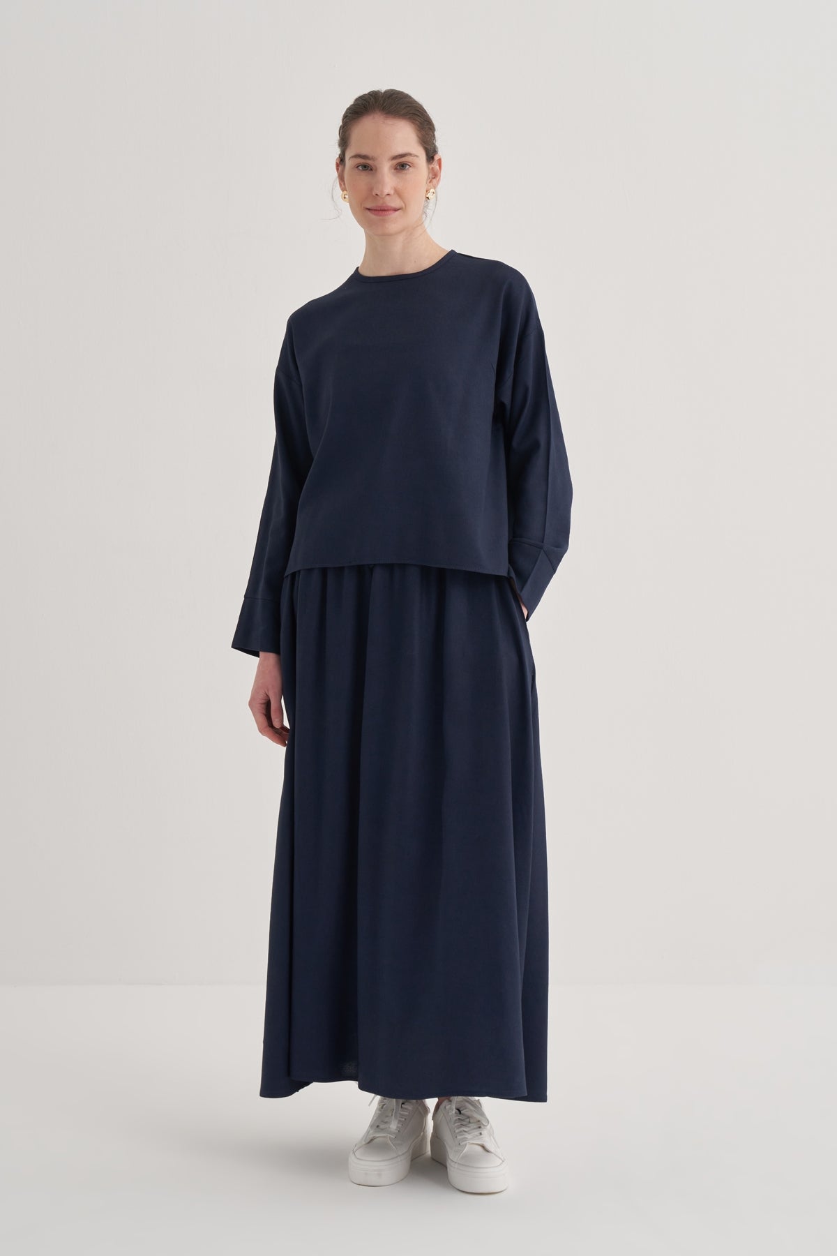 Kadın Etek Bluz Takım Lacivert