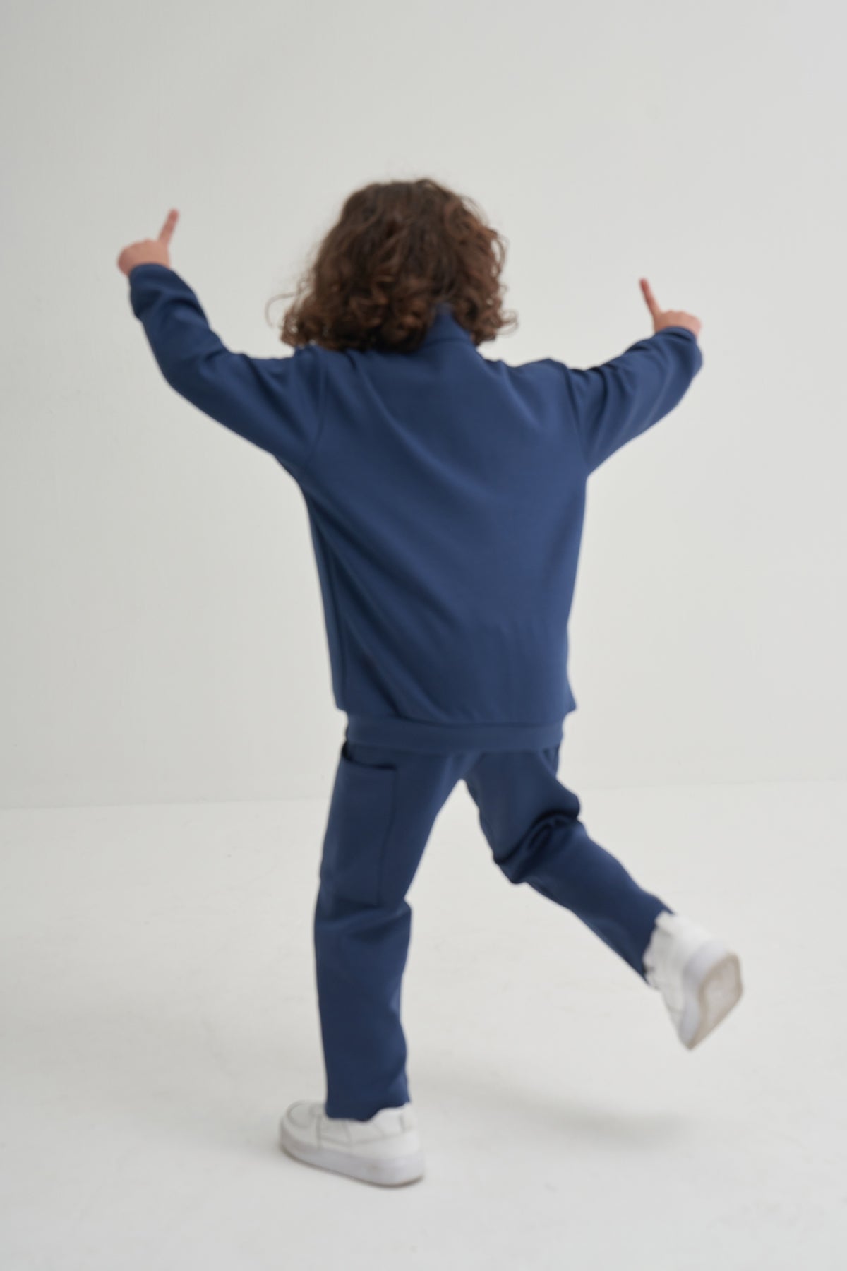 Unisex Çocuk İnterlok Yarım Fermuarlı Sweat Lacivert