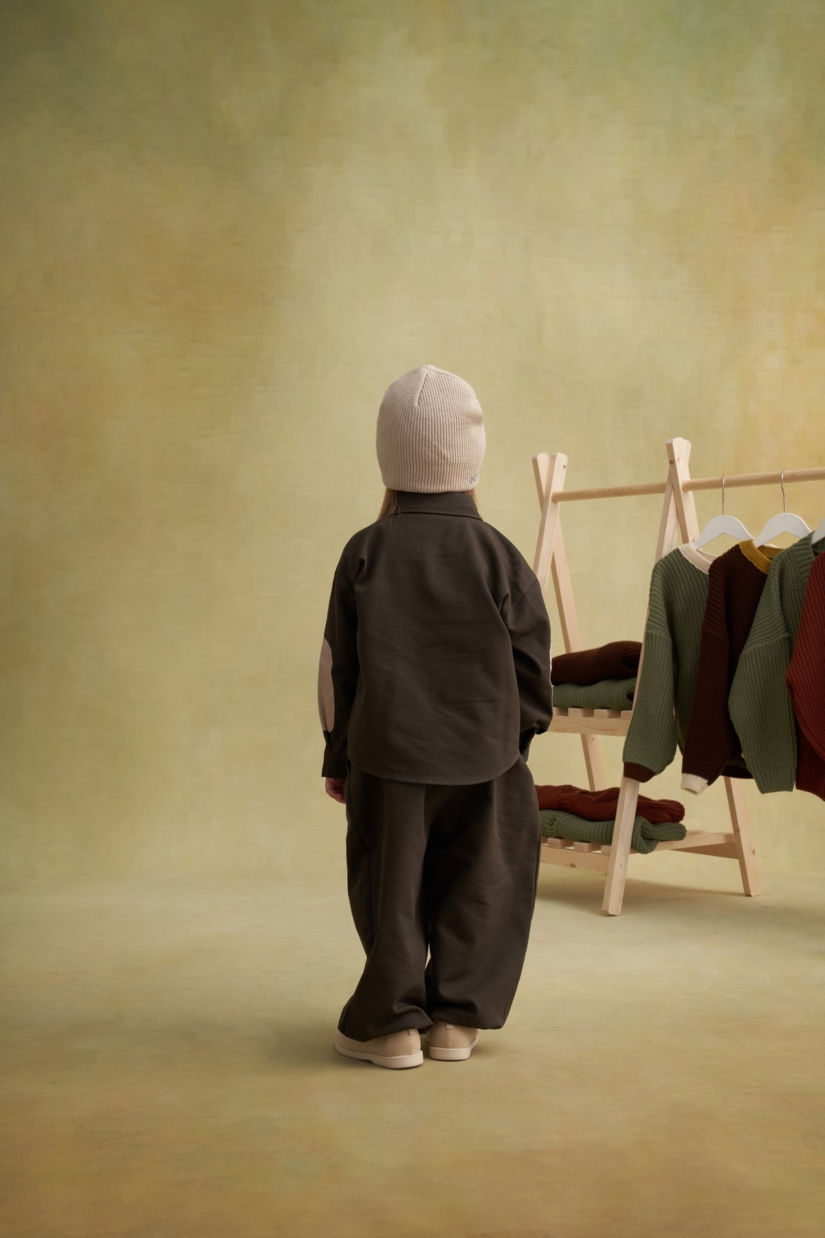 Unisex Çocuk Gabardin Gömlek Haki