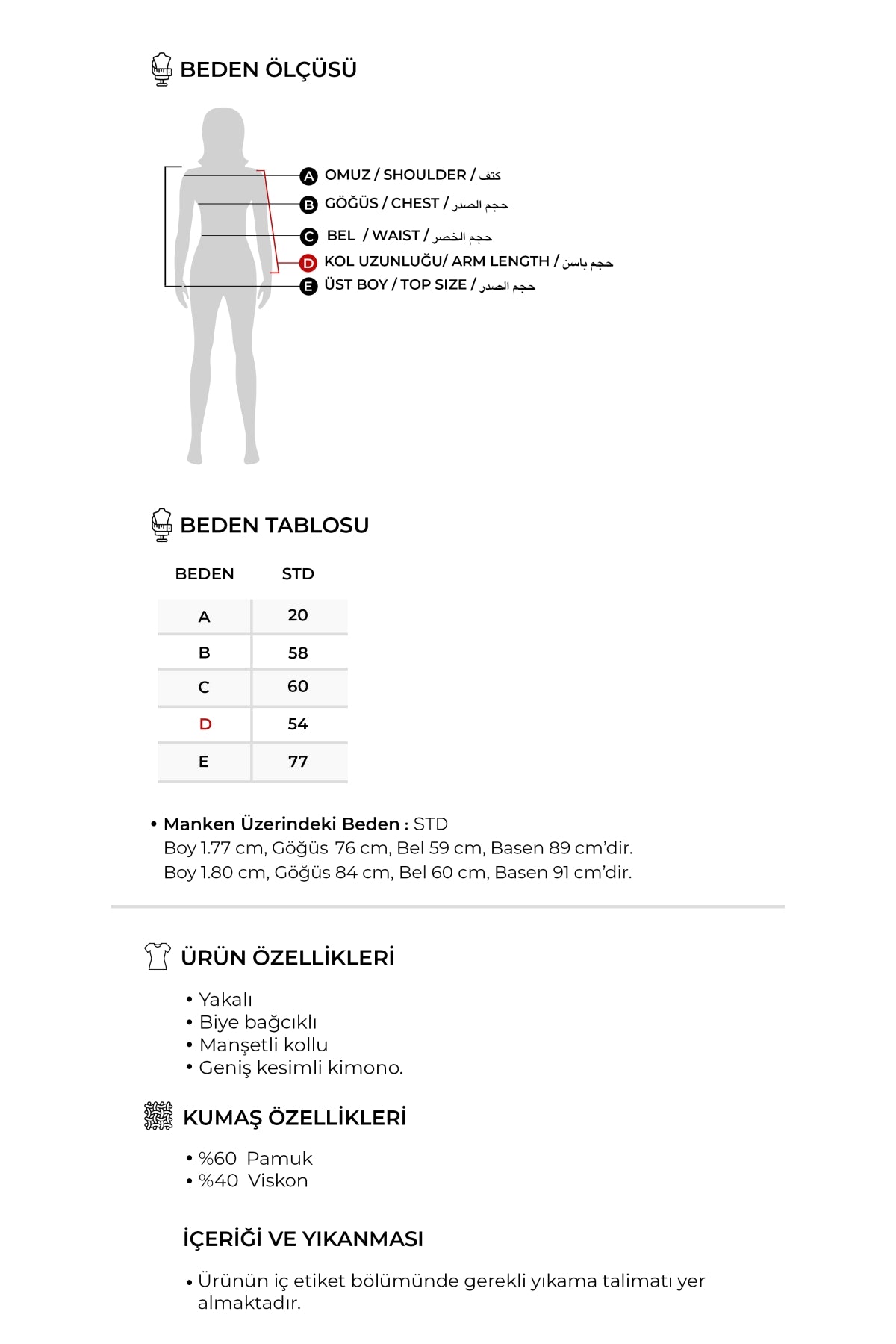 Kadın Dökümlü Pamuklu Yakalı Kimono Lacivert