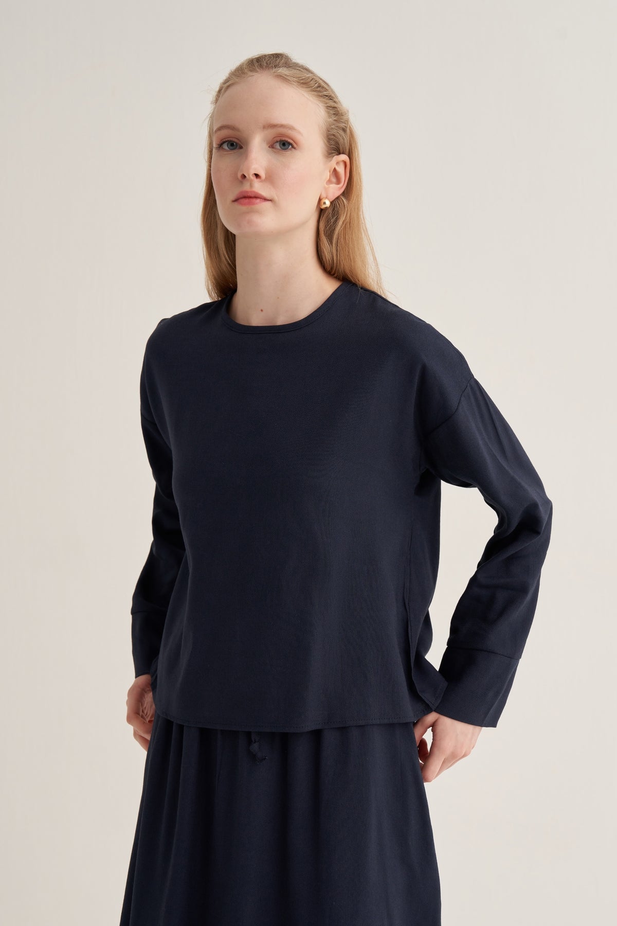 Kadın Etek Bluz Takım Lacivert