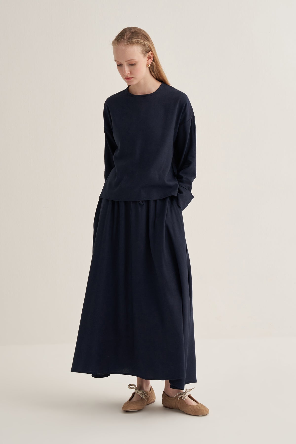 Kadın Etek Bluz Takım Lacivert