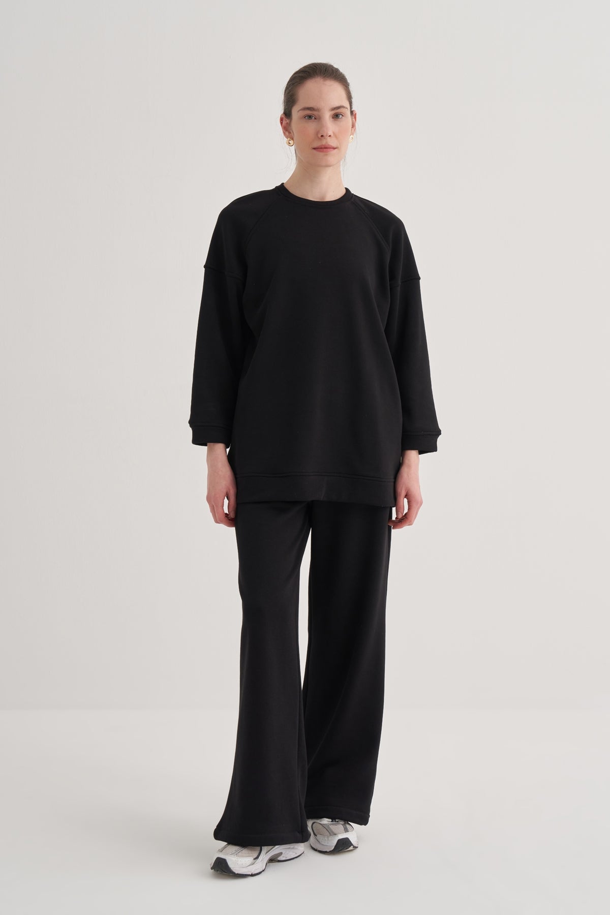 Kadın Oversize Sweat Siyah