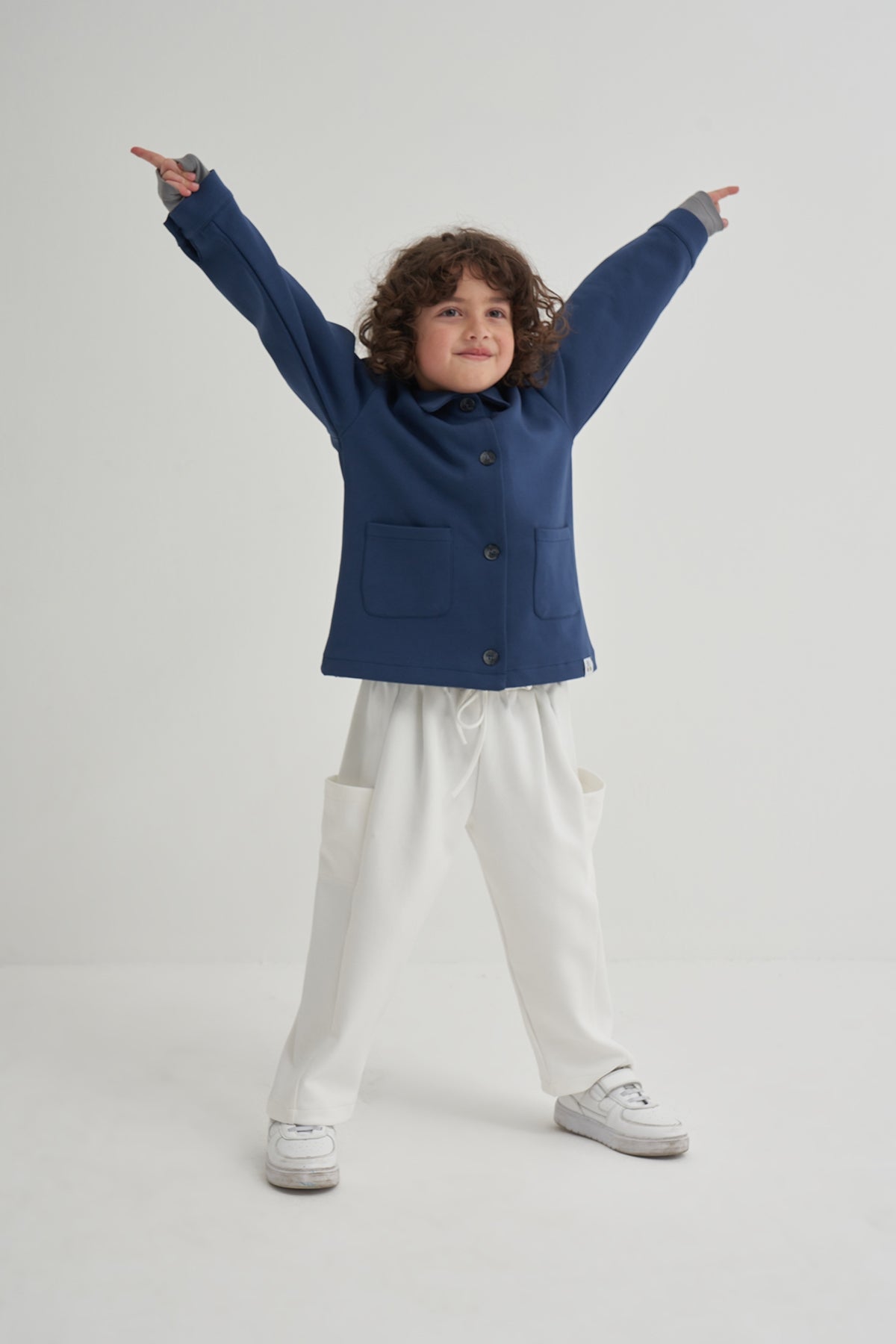 Unisex Çocuk İnterlok Ceket Lacivert