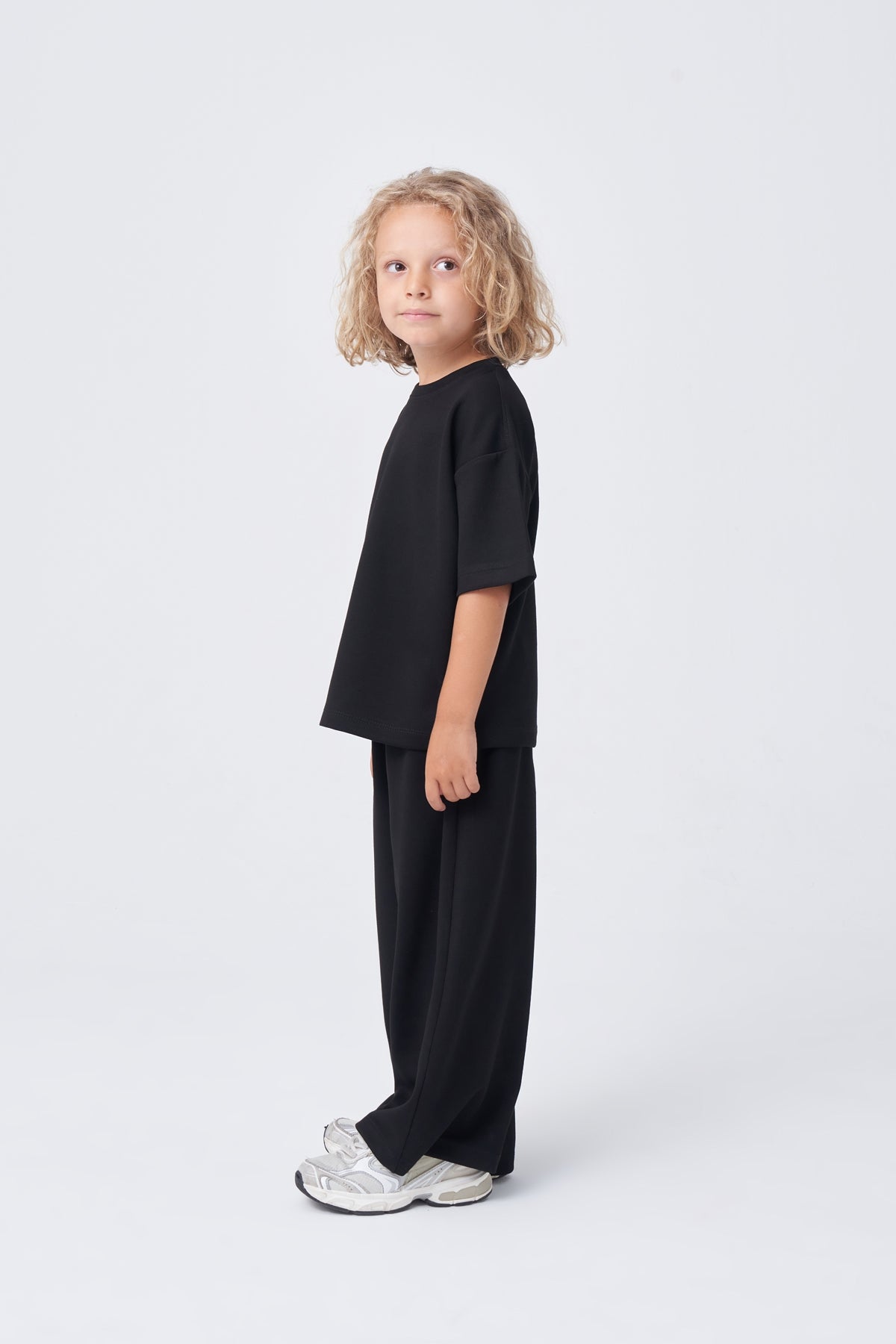 Unisex Çocuk Oversize Basic Takım Siyah