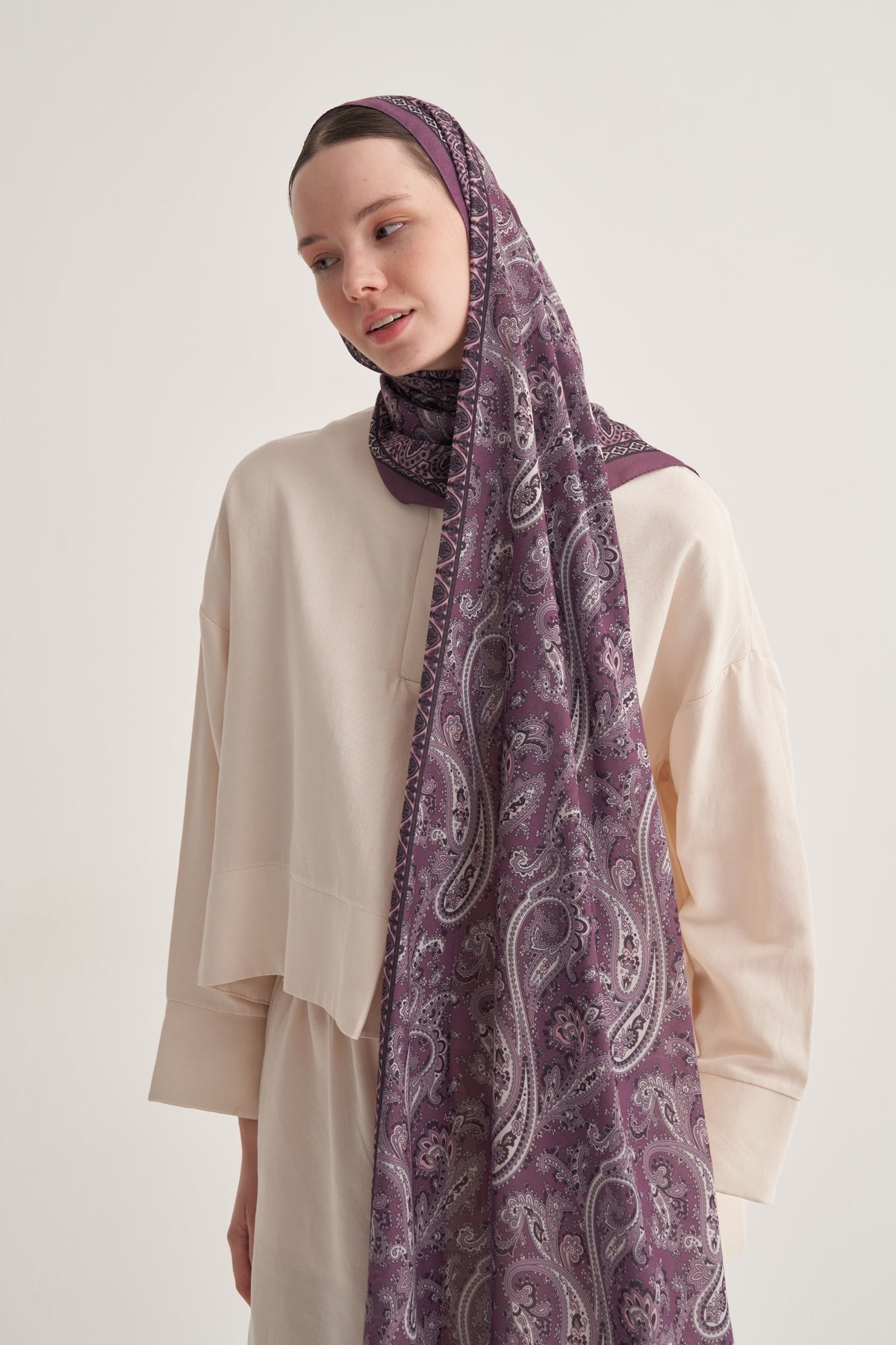 Kadın Soft Lily Desen Şal Rose