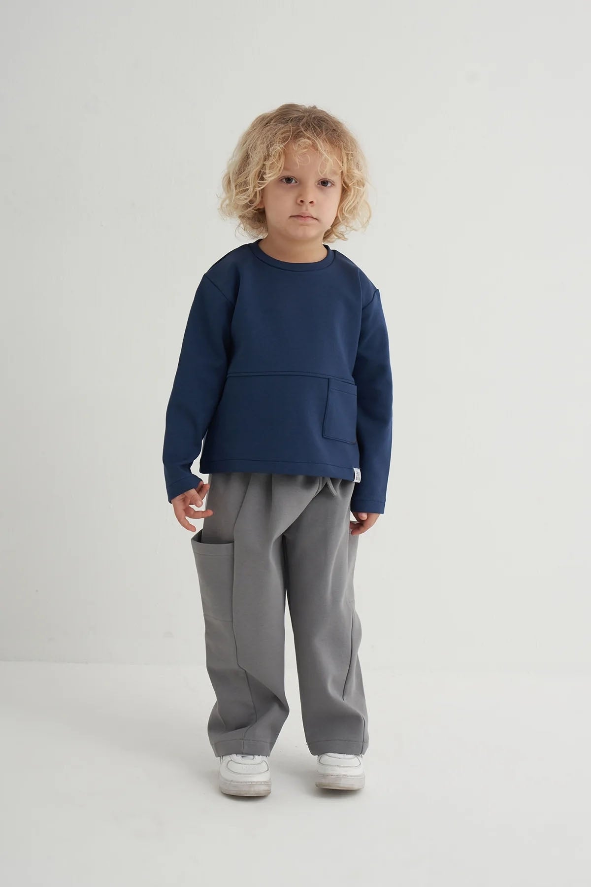 Unisex Çocuk İnterlok Sweat Lacivert