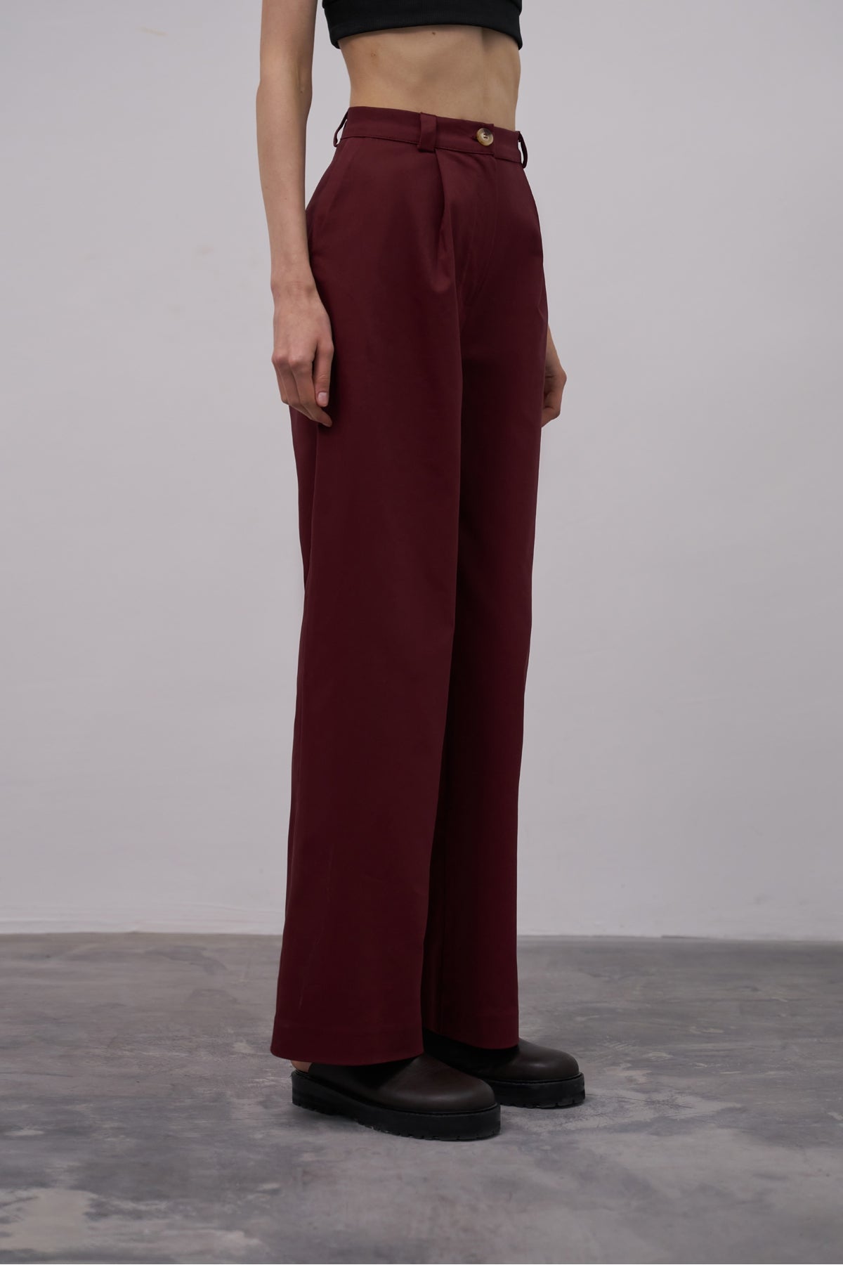 Kadın Gabardin Pantolon Bordo