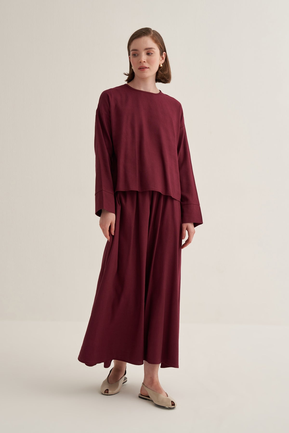 Kadın Etek Bluz Takım Bordo