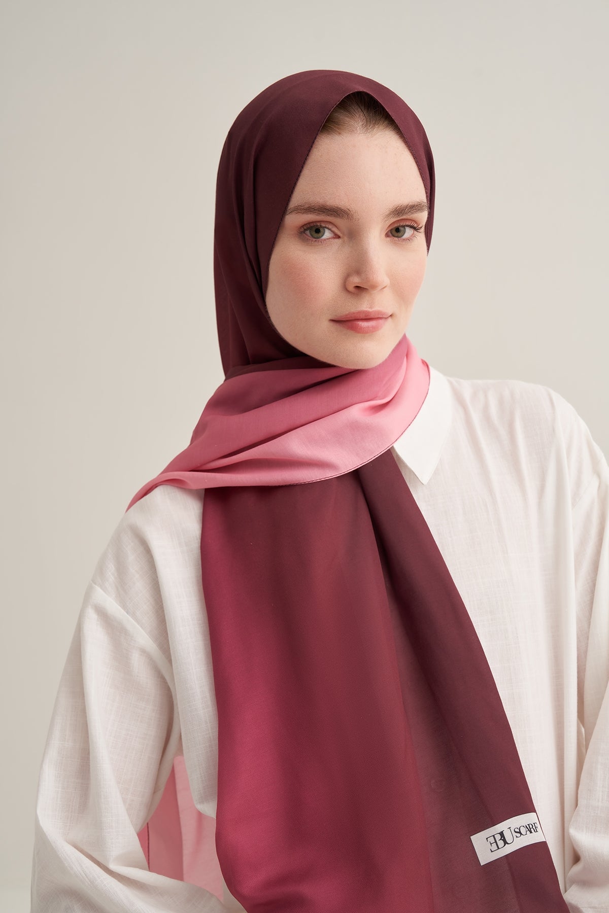 Kadın Degrade Soft Pamuk Şal Bordo