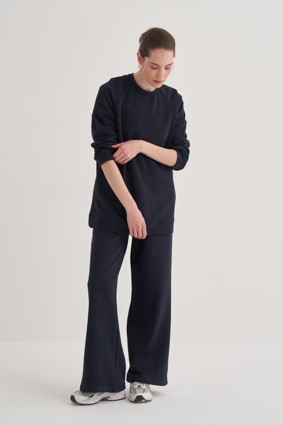 Kadın Oversize Sweat Lacivert