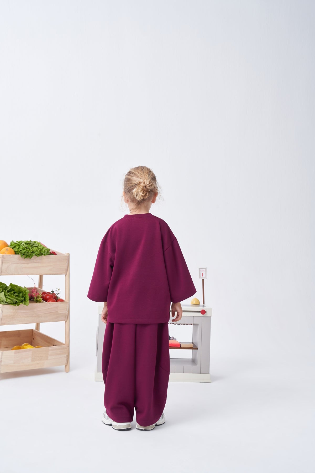 Unisex Çocuk Bol Kesimli Rahat Takım Bordo