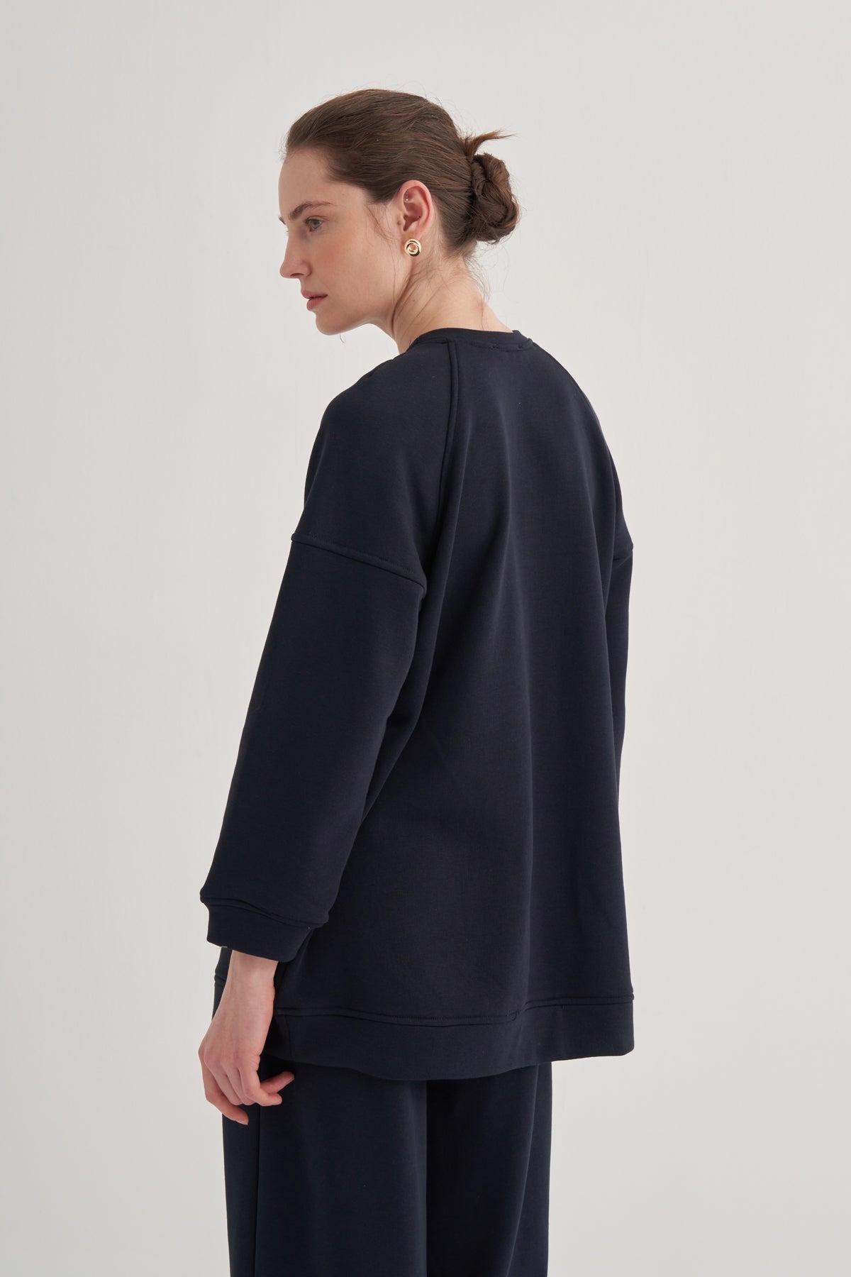 Kadın Oversize Sweat Lacivert