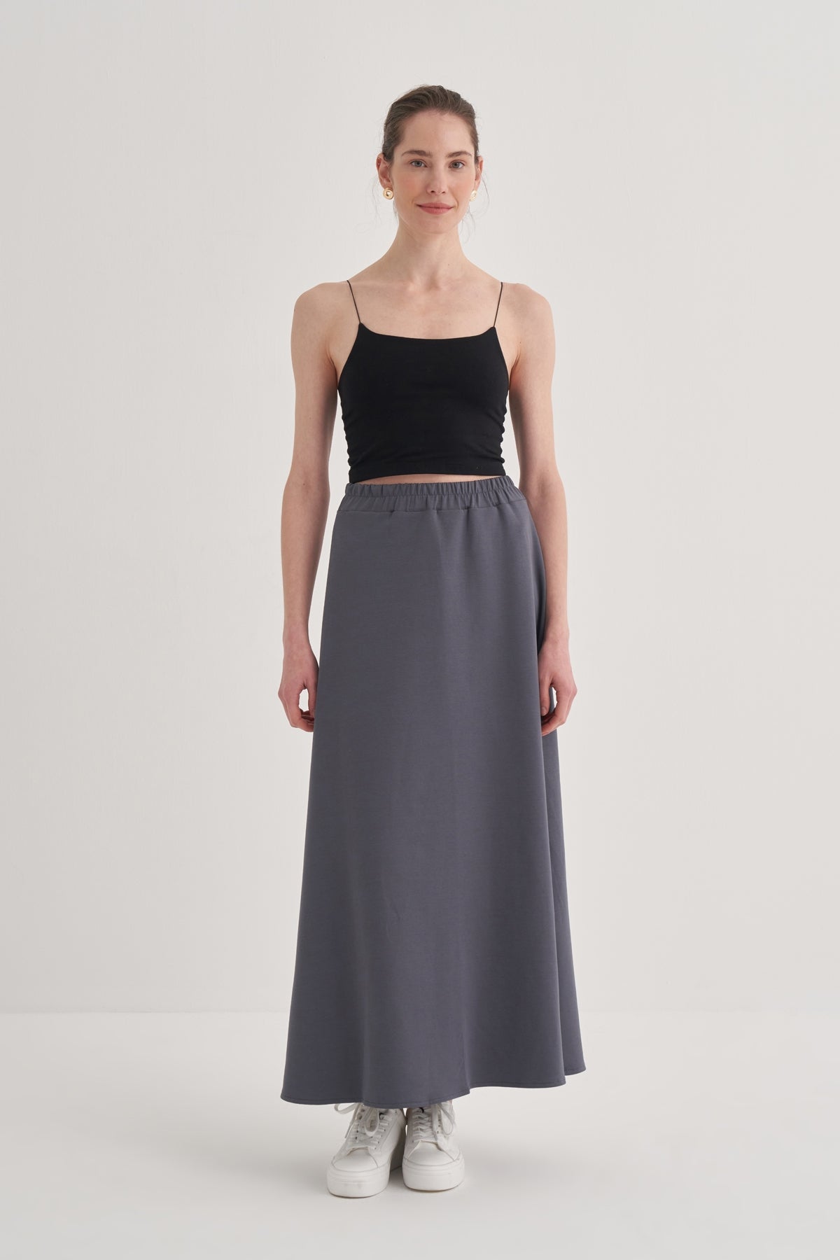 Kadın İnterlok A Kesim Etek Füme