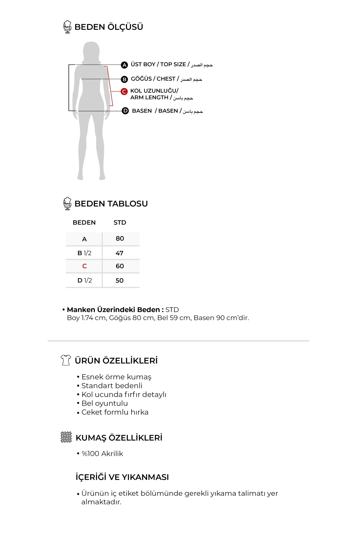 Kadın Premium Uzun Triko Hırka Siyah