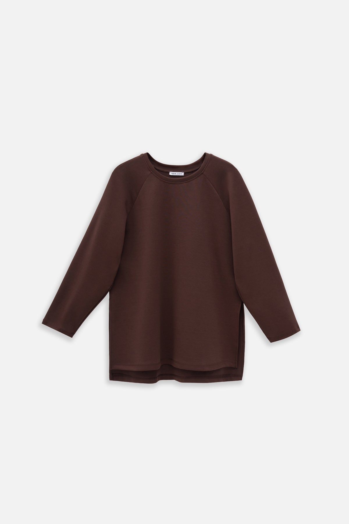 Kadın İnterlok Uzun Kollu Sweat Kahve