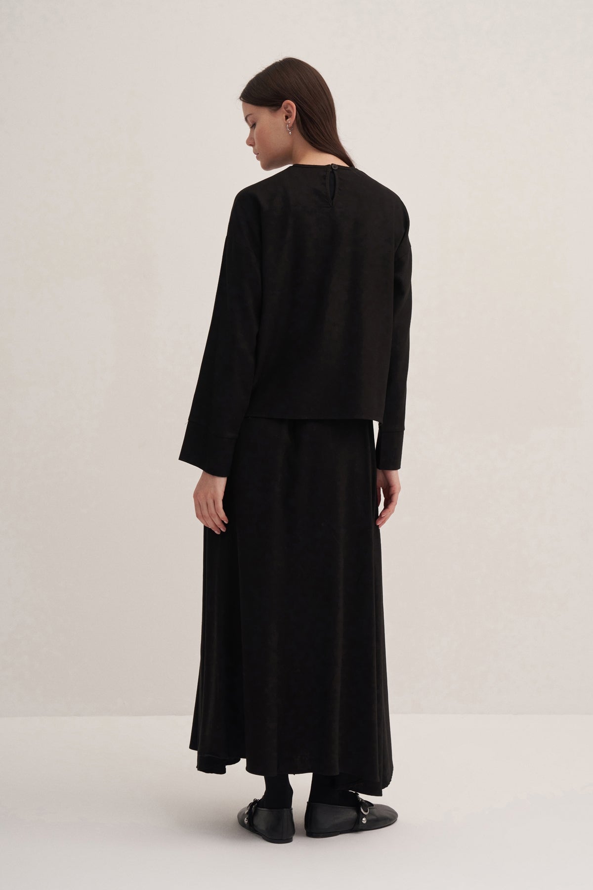 Kadın Etek Bluz Takım Siyah