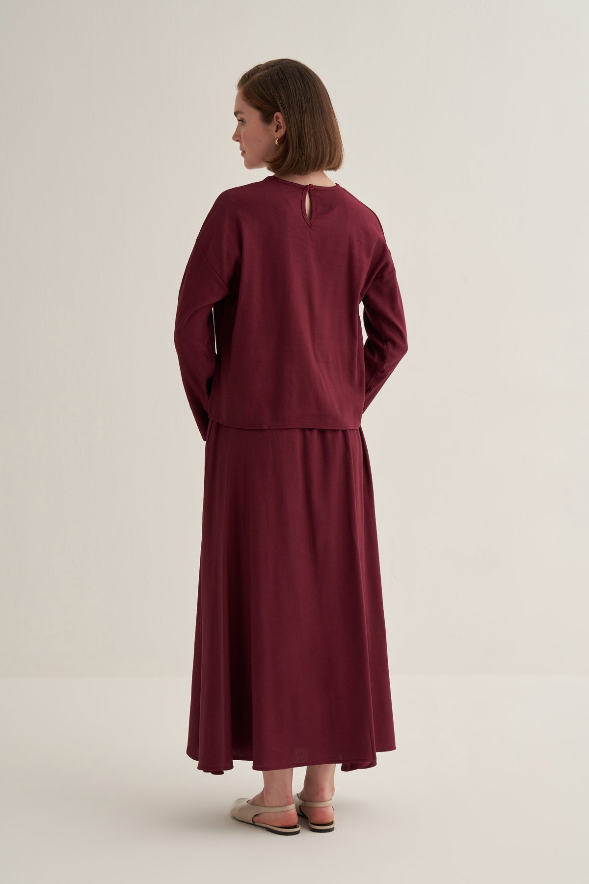 Kadın Etek Bluz Takım Bordo