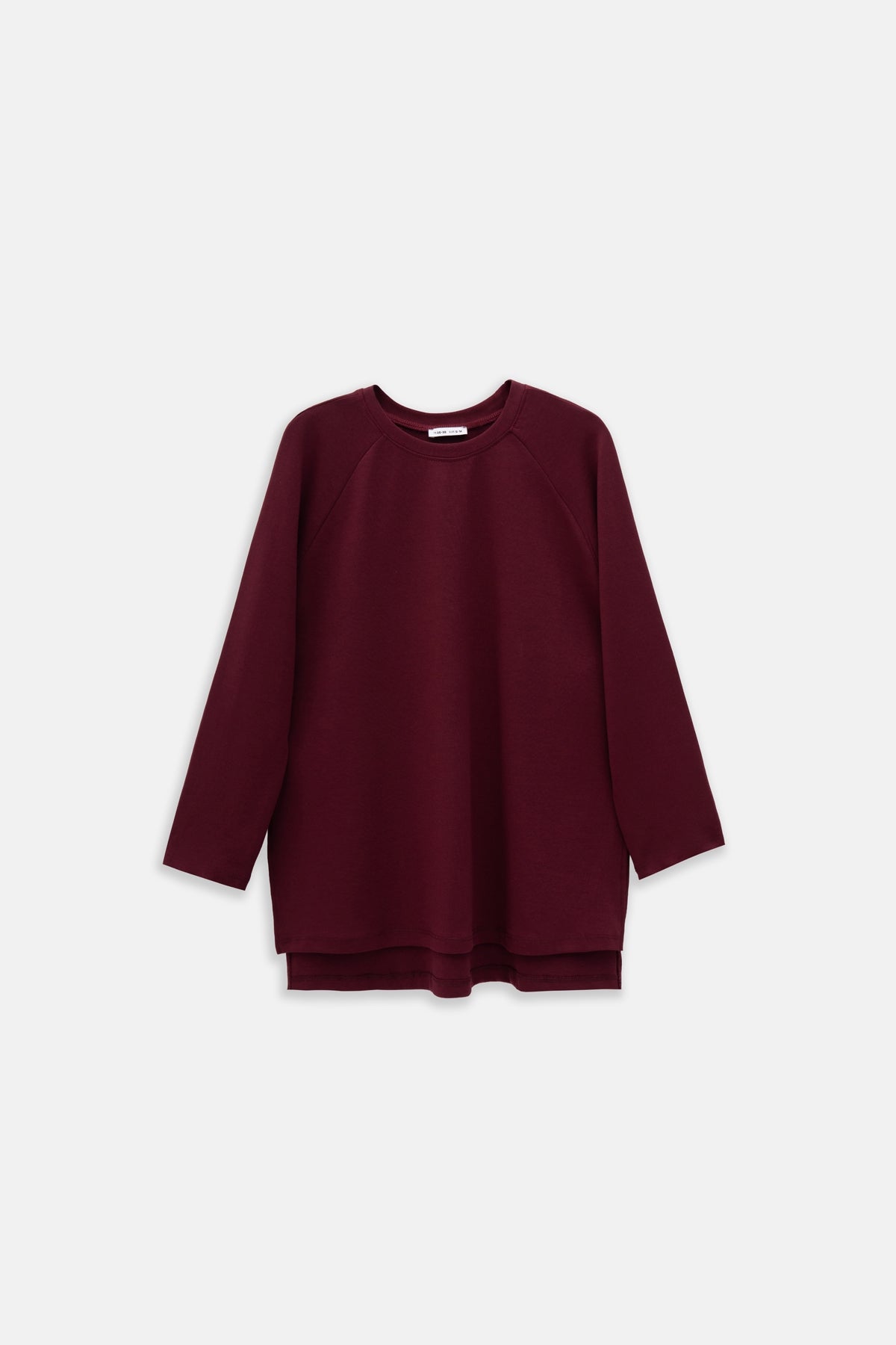 Kadın İnterlok Uzun Kollu Sweat Bordo