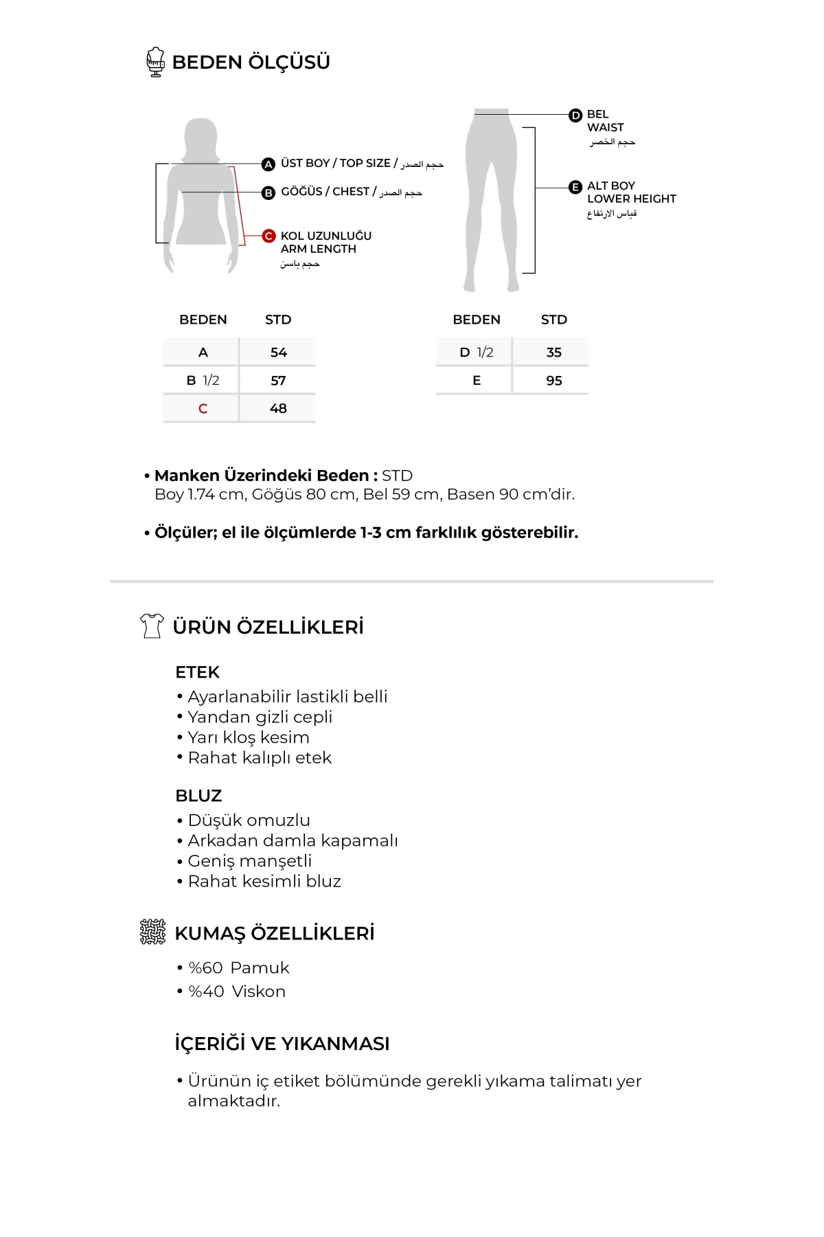 Kadın Etek Bluz Takım Lacivert