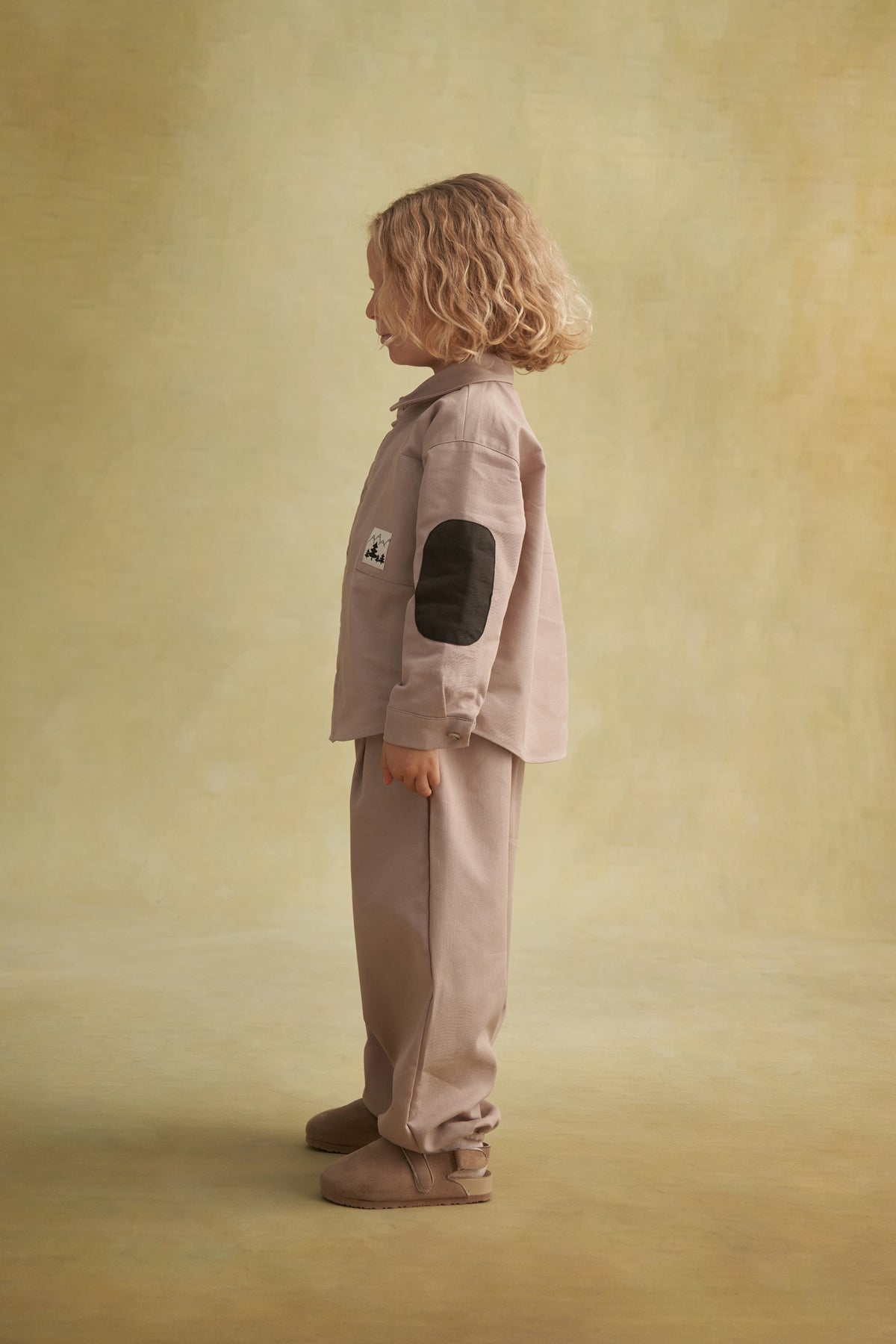 Unisex Çocuk Gabardin Gömlek Bej