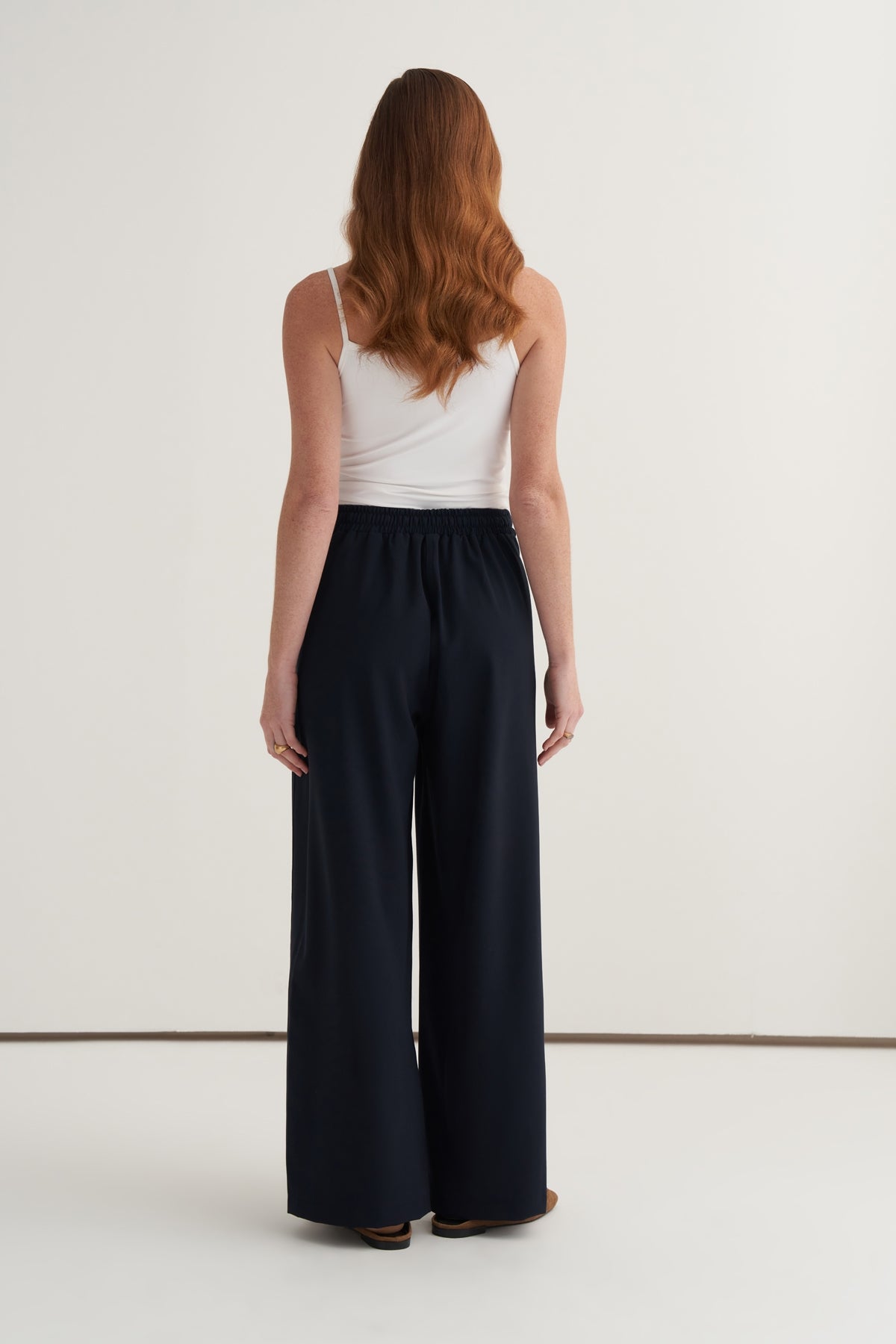 Kadın Yan Dikiş Detaylı Palazzo Pantolon Lacivert