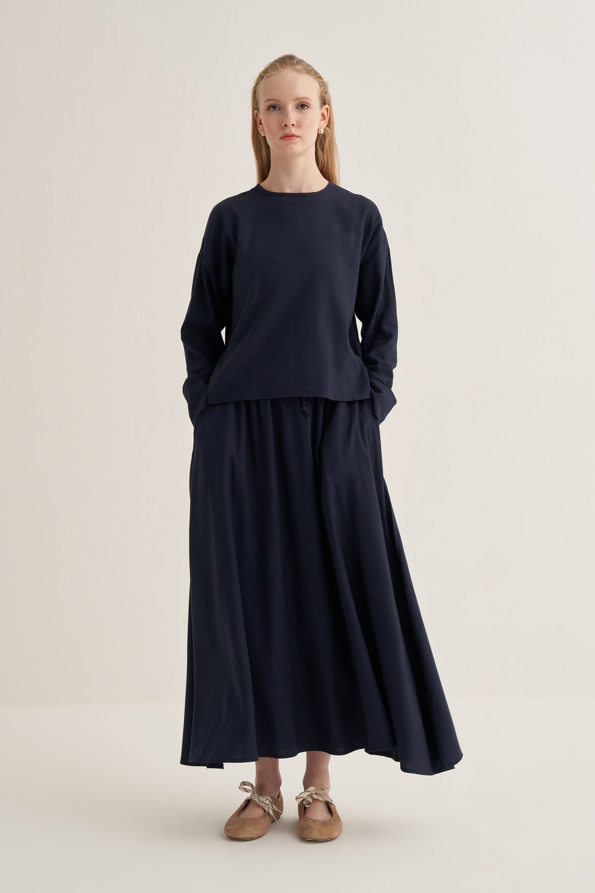 Kadın Etek Bluz Takım Lacivert