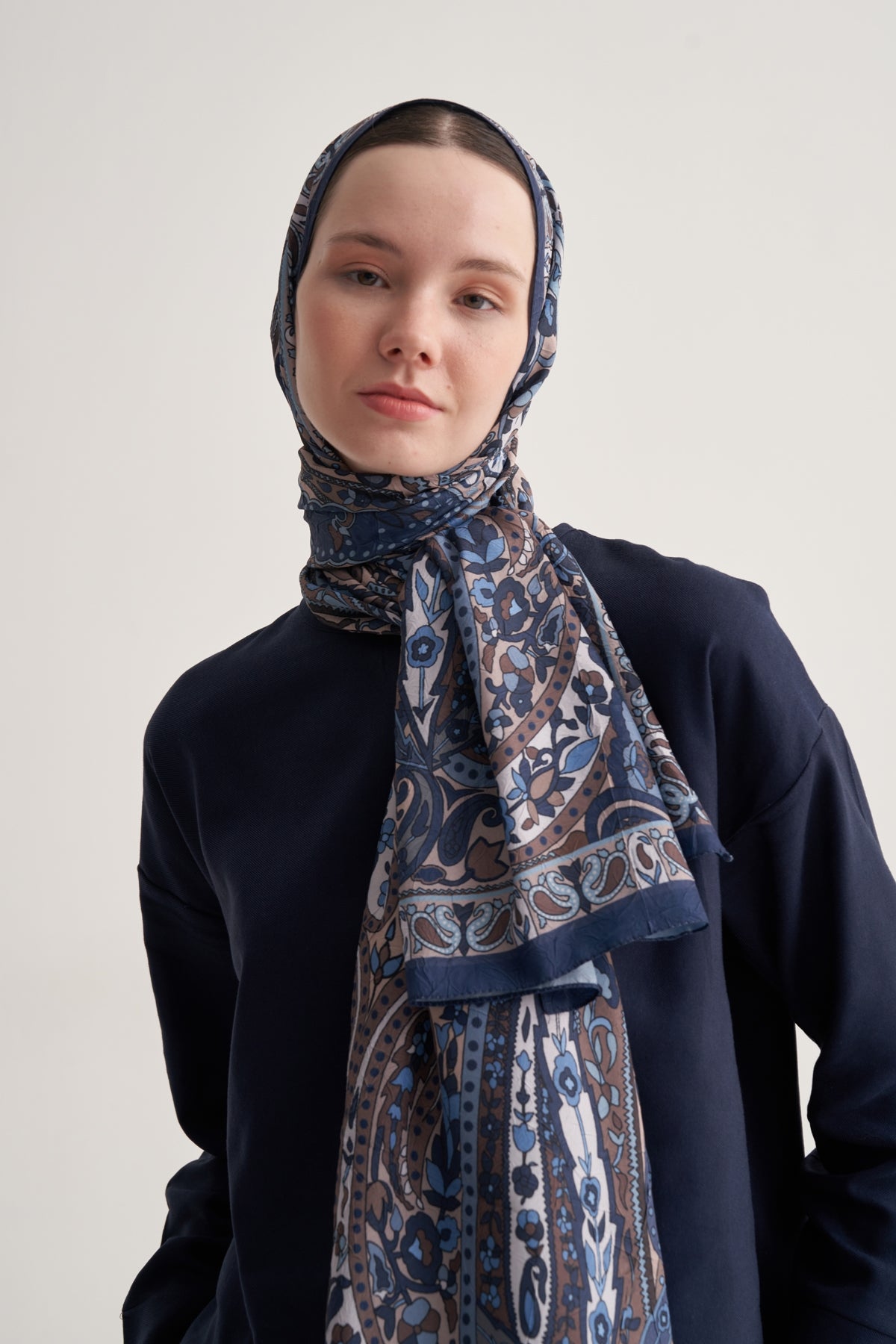 Kadın Crush Paisley Desen Şal Lacivert