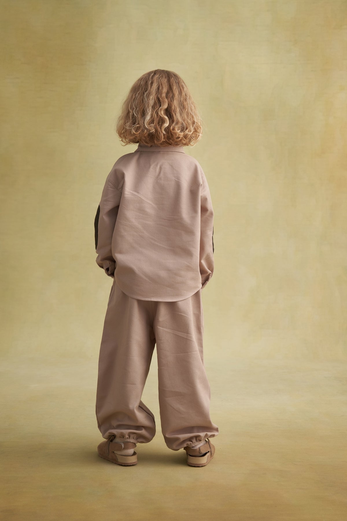 Unisex Çocuk Gabardin Gömlek Bej