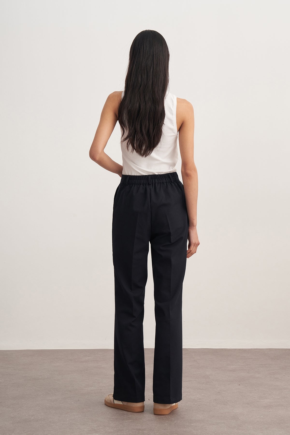 Kadın Gabardin Palazzo Pantolon Lacivert