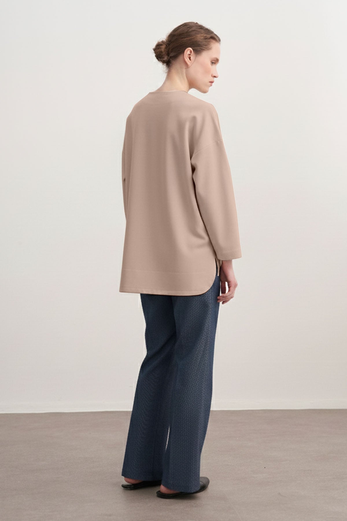 Kadın Gabardin Ceket Gömlek Bej