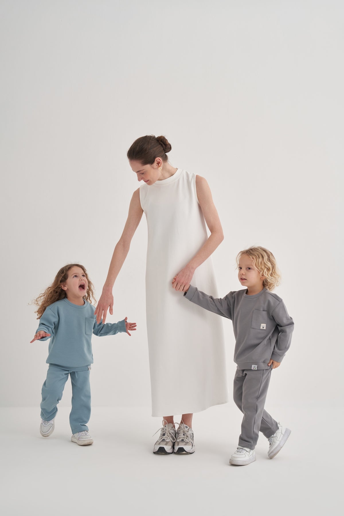 Kadın İnterlok Sıfır Kol Elbise Ekru