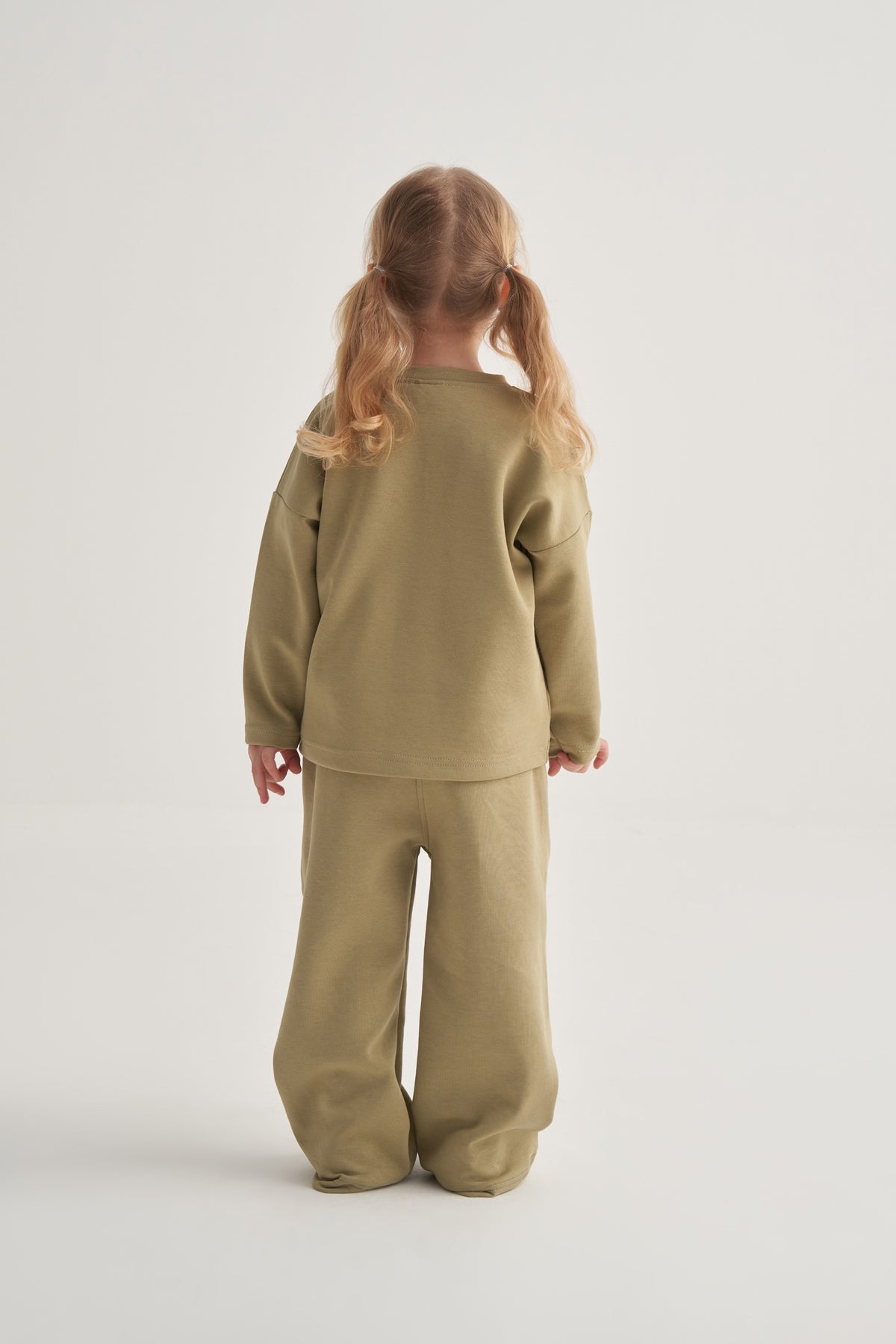 Unisex Çocuk İnterlok Cepli Sweat Yeşil