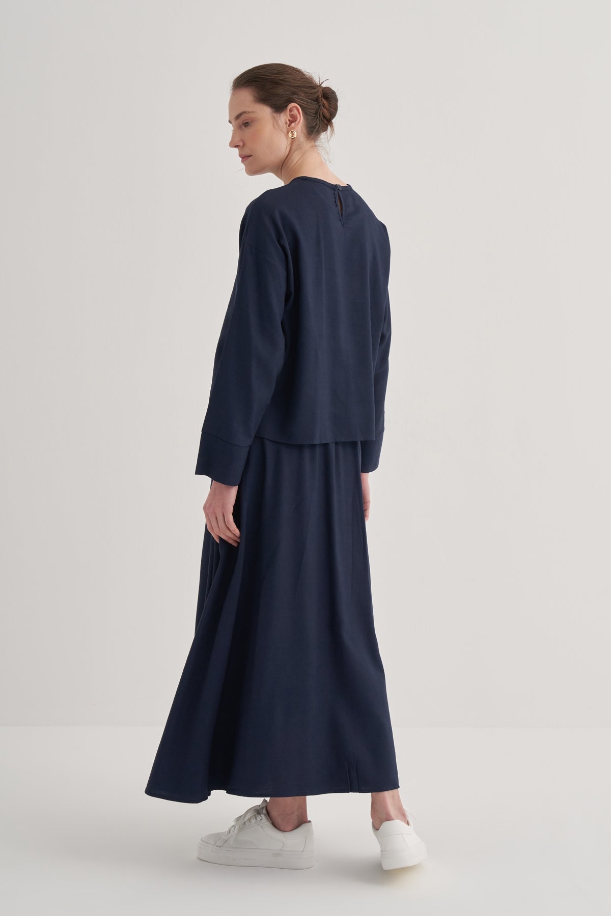 Kadın Etek Bluz Takım Lacivert