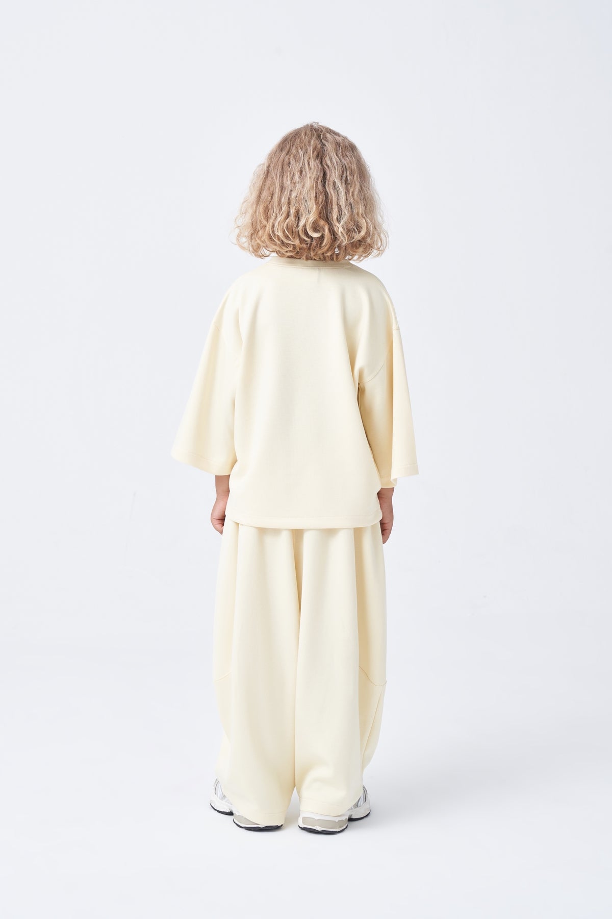 Unisex Çocuk Bol Kesimli Rahat Takım Pastel Sarı
