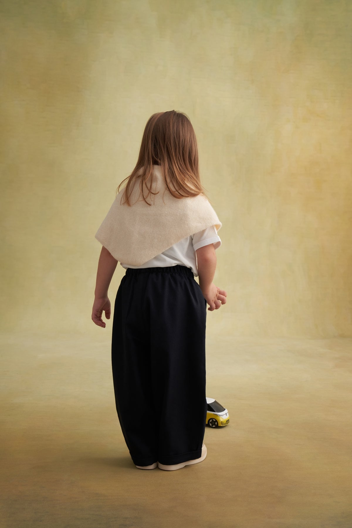 Unisex Çocuk Gabardin Pilili Pantolon Lacivert