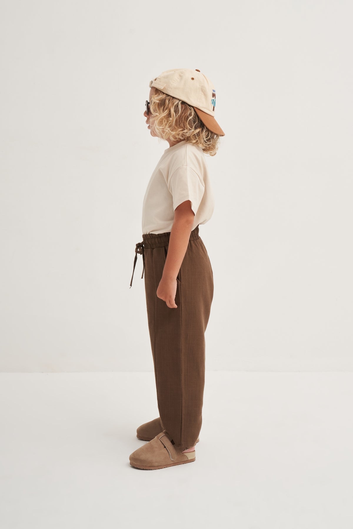 Unisex Çocuk Organik Pamuk Pantolon Kahve