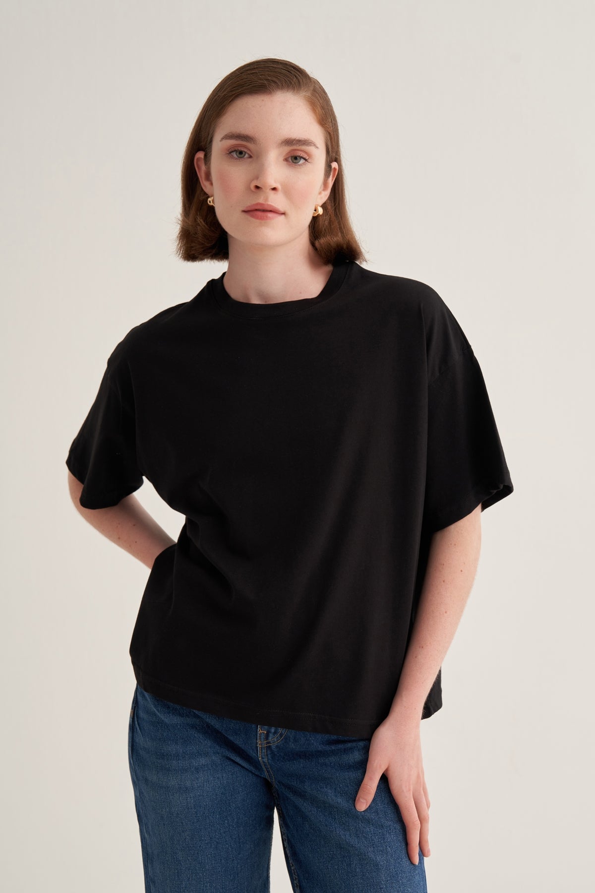 Kadın Oversize Tişört Siyah