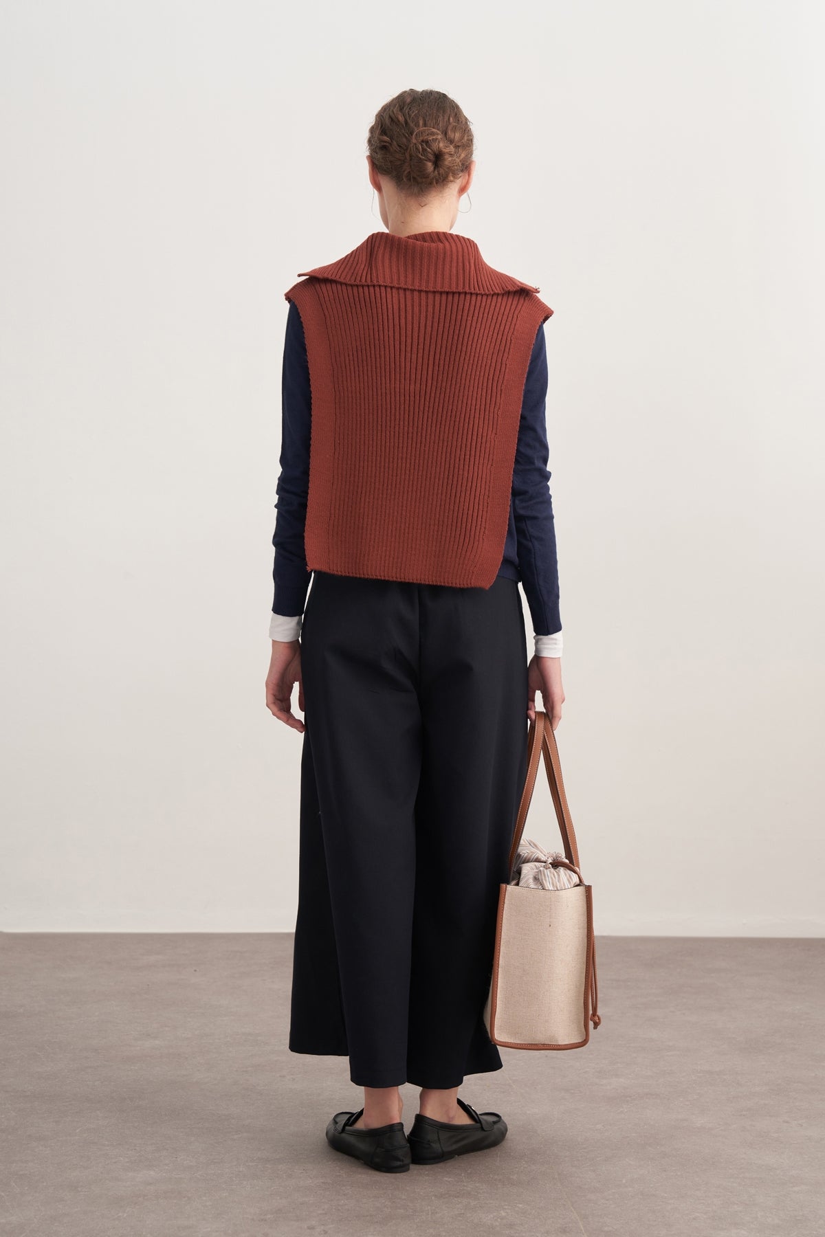 Kadın Düğmeli Triko Süveter Kiremit