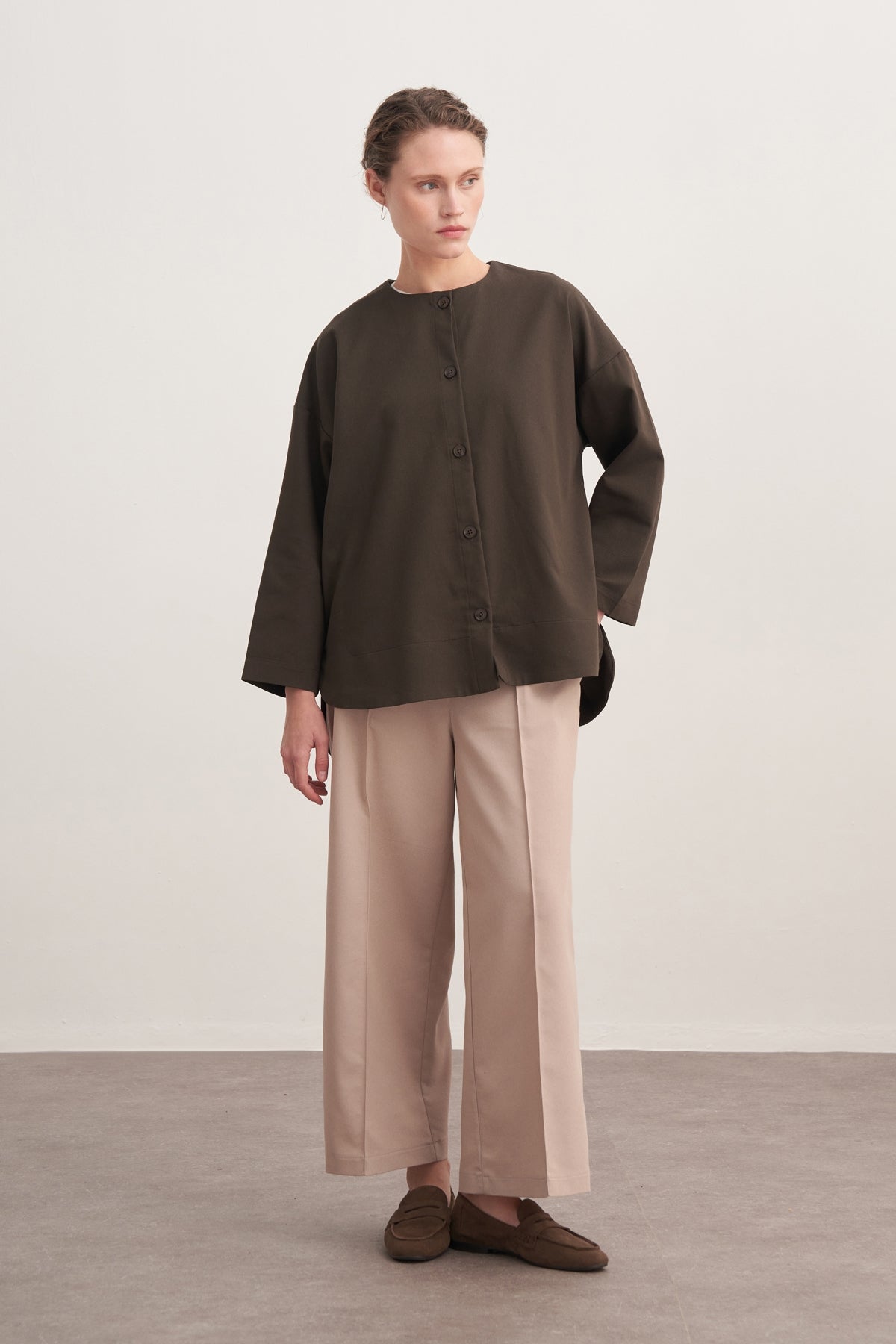 Kadın Gabardin Culotte Pantolon Bej