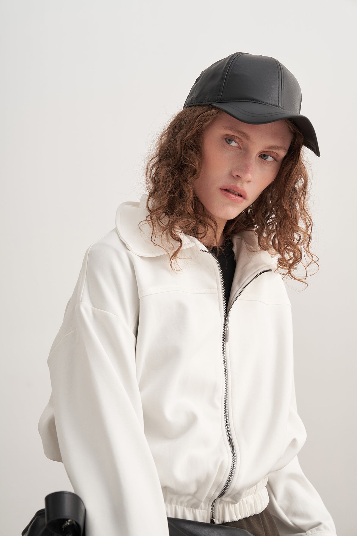 Kadın İnterlok Bomber Ceket Ekru