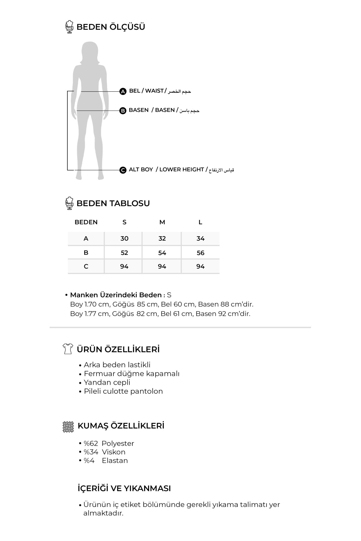 Kadın Modal Pileli Culotte Pantolon Lacivert