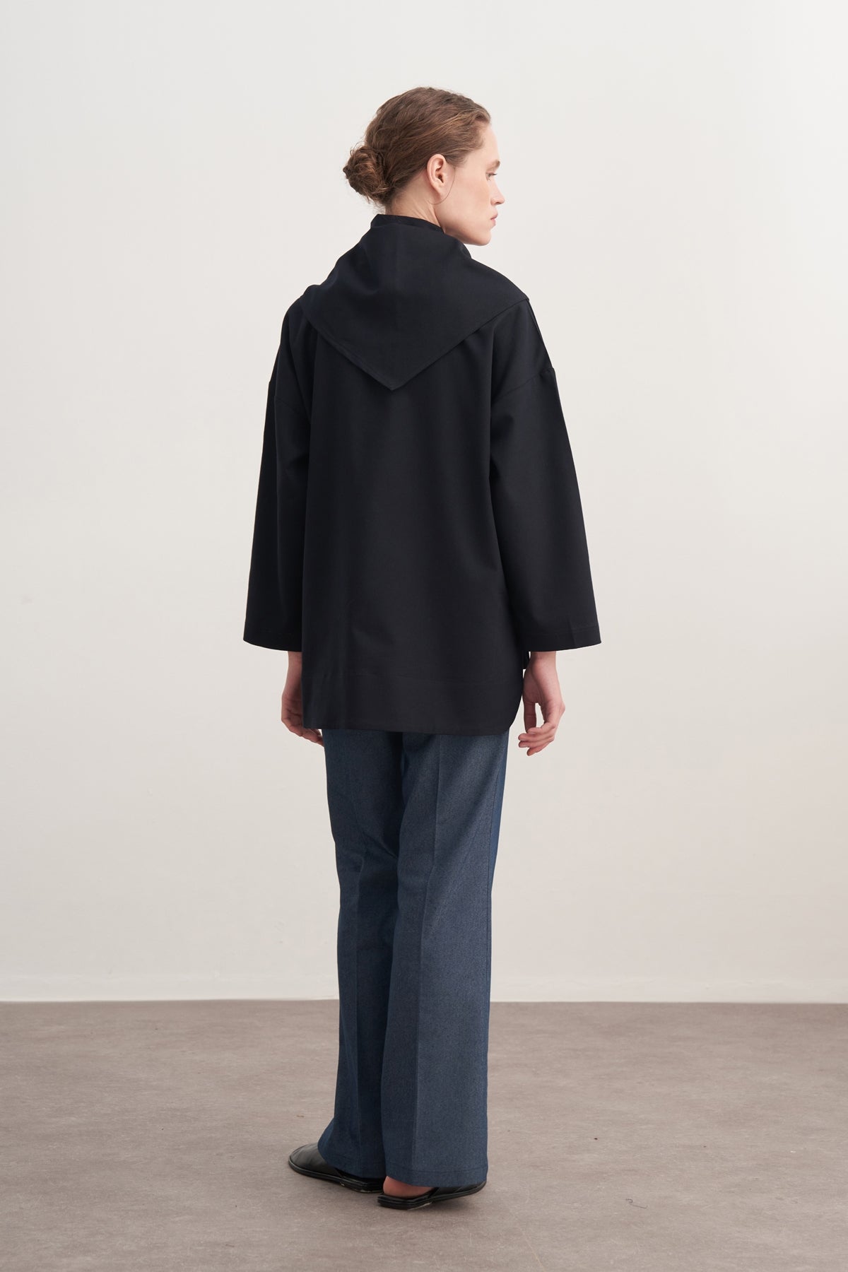 Kadın Gabardin Ceket Gömlek Lacivert