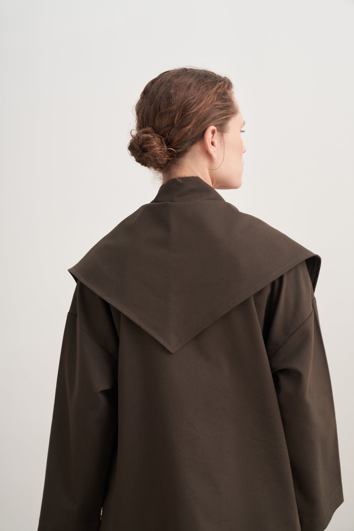 Kadın Gabardin Ceket Gömlek Koyu Haki