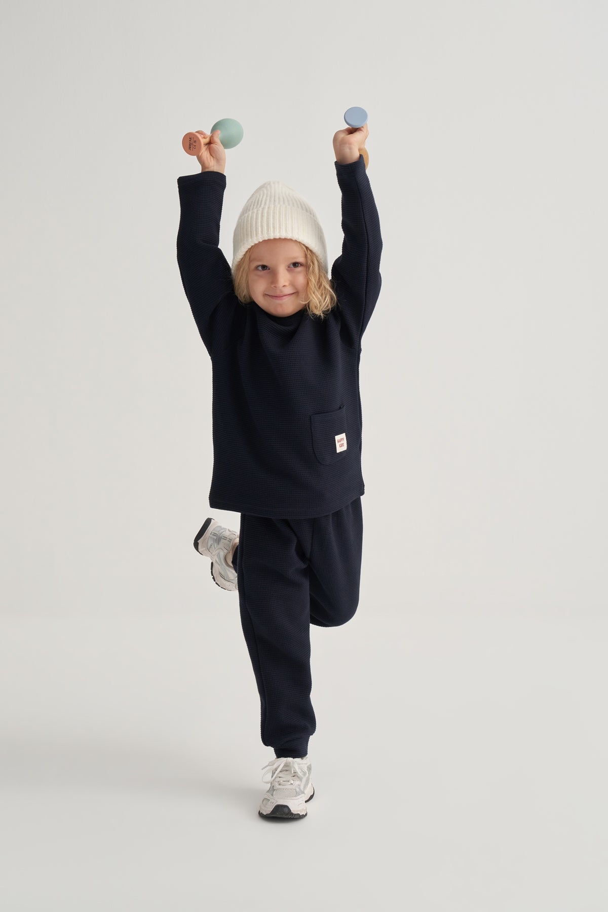 Unisex Çocuk Waffle Takım Lacivert